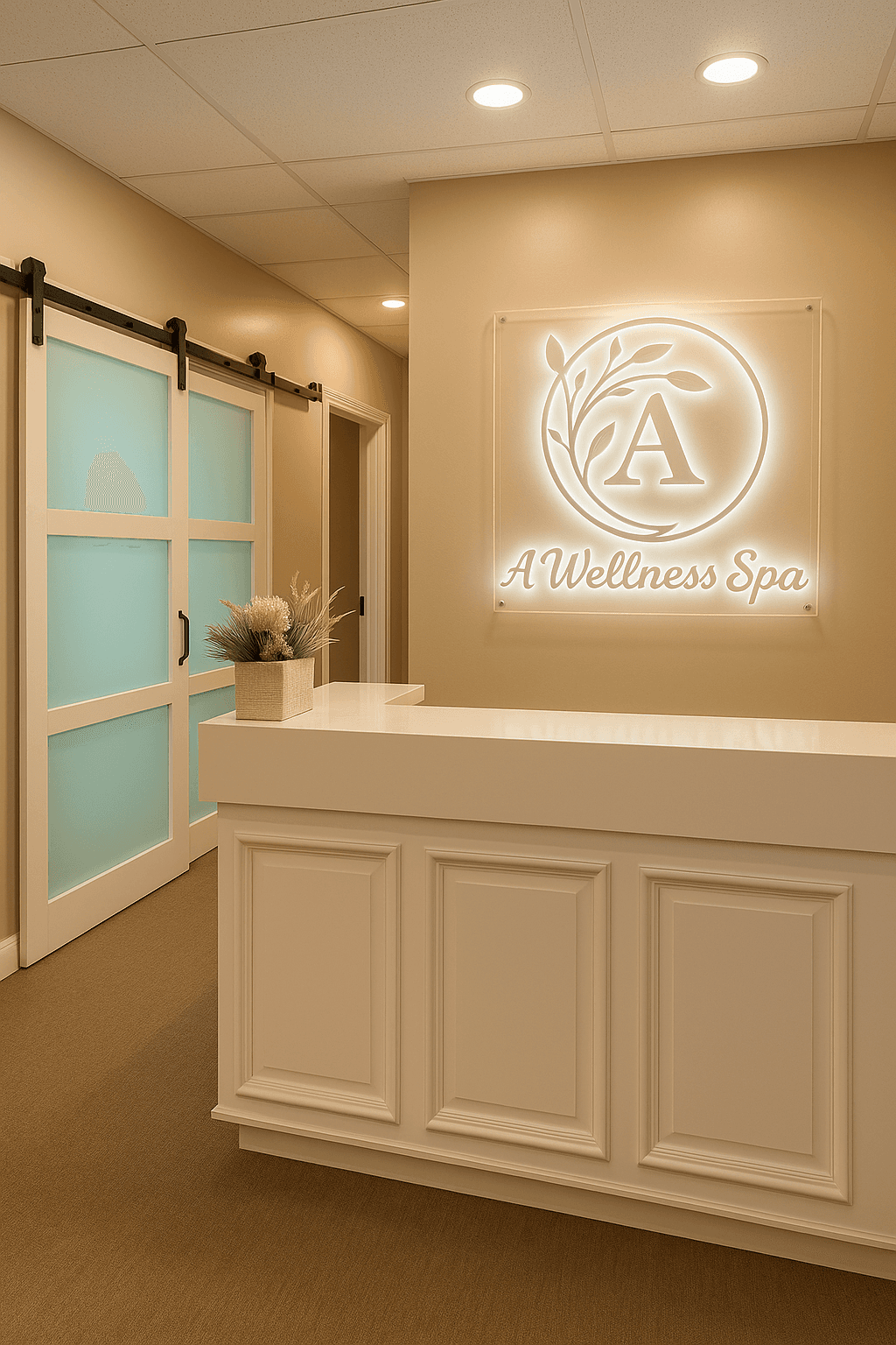 Zen spa ambiance with candles